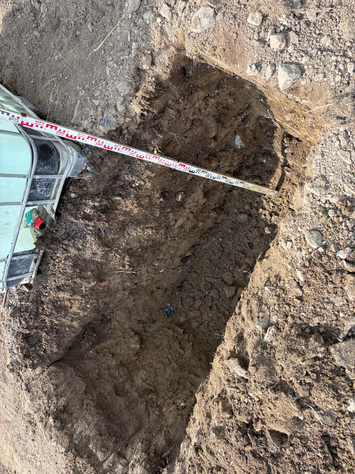 Soakaway test excavation